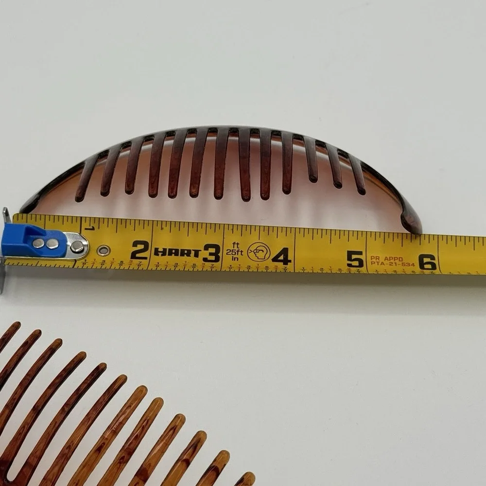 Vintage‎ Goody Banana Hair Comb Pair Tortoise Brown Curved Retro 80s READ